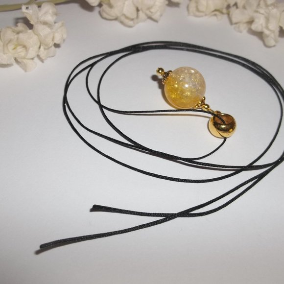 Ombre Style Beaded Necklace Gold Clear Yellow Unique Funky Fashion Jewelry 6839 - Picture 4 of 9